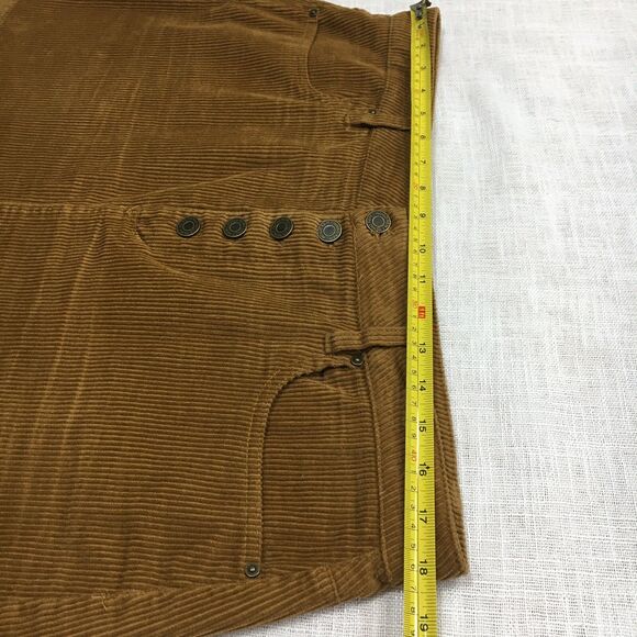 Indigo Rein Corduroy Skirt Women 13 30 Brown Mini Button Fly Y2K Academia Core - Picture 7 of 10